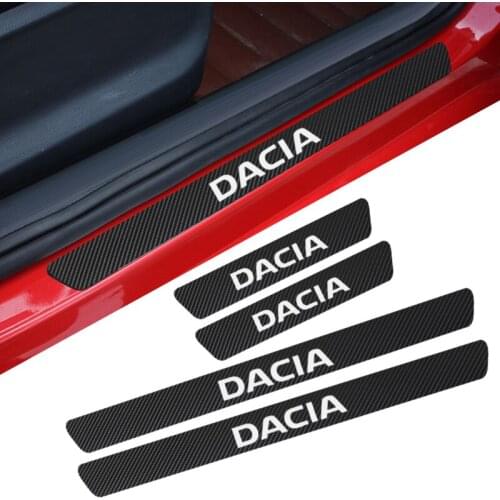 Car Carbon Fiber Protect Sticker Look Car Door Plate sill scuff welcome pedal threshold Cover for Dacia Sticker