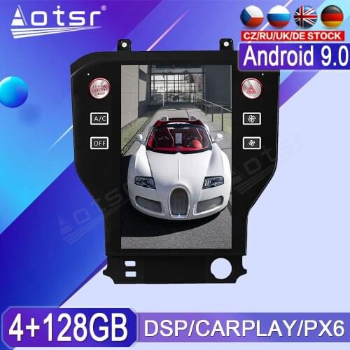 128GB For Ford Mustang Android Radio tape recorder 2015-2019 Car Multimedia Player Stereo PX6 head unit Tesla Navi GPS Autoradio