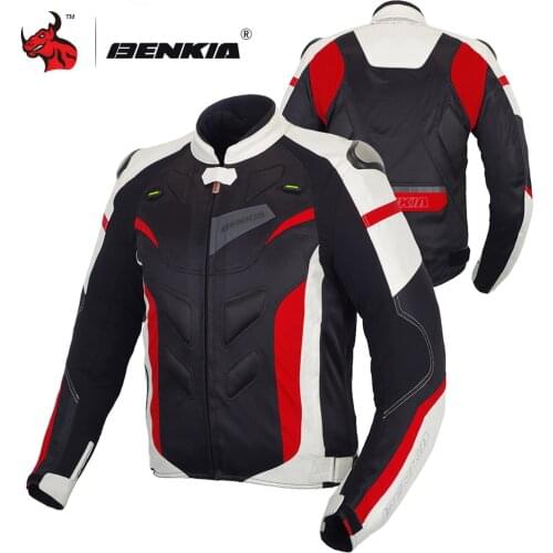 BENKIA Motorcycle Jacket Protective Gear Men Summer Autumn Moto Jacket Motocross Off-Road Jacket Removable Liner Body Armor