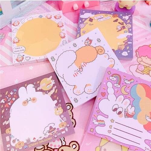 80 Sheets Kawaii Bread Rabbit Memo Pad School Planner DIY Notepad Paper Sticky Notes Escolar Papelaria Kids Gift