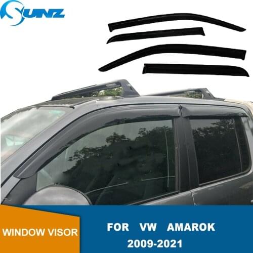 Side Window Deflectors For VW Amarok 2009 2010 2011 2012 2013 2014 2015 2016 2017 2018 2019 2020 Black Sun Rain Guards SUNZ