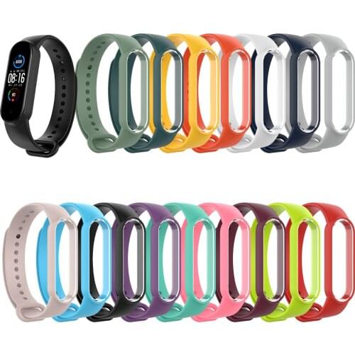 Correa For Xiaomi Mi Band 5 6 Soft Silicone Strap Smart Sport Watchband Miband5 Miband6 M5 M6 Replacement Watchbands Bracelets
