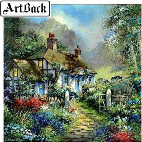 House landscape 5d diy diamond painting kit 3d diamond embroidery full square rhinestone home decor artwork