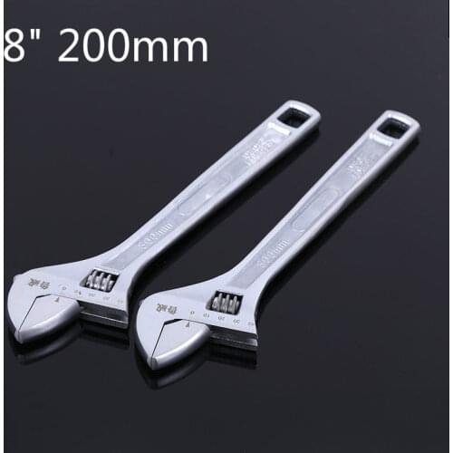 8" 200mm Universal Adjustable Wrench High Quality Multi-function Chrome-plating Monkey Spanner Hand Tool for Bike or Car