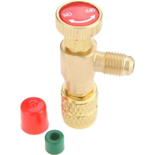 1Pc 1/4" -5/16" R410A Refrigeration Charging Safety Adaptor Air Conditioning Charging Valve Durable Car Refrigeration Adapter