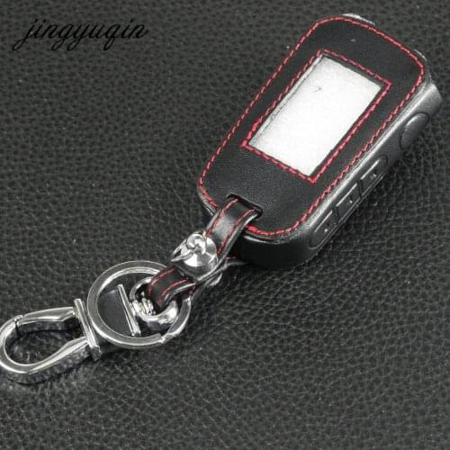 Jingyuqin A92 A62 Leather Key Case for Starline A92/A94/V62/A62/A64 Two Way Car Alarm LCD Remote Control Keychain Fob Cover