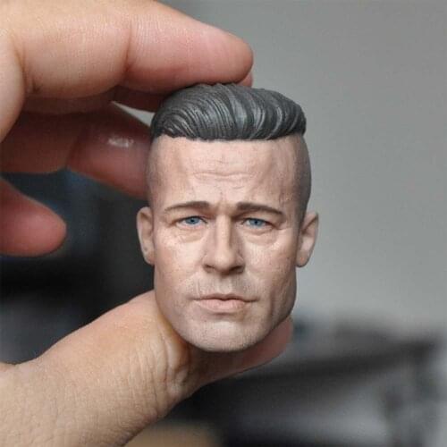 1/6 Scale Brad Pitt Head Models Furious Tank Soldier for 12''Male Body Figures DIY