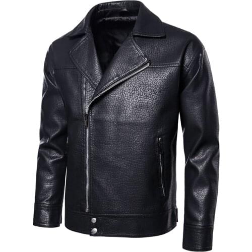 New Hot Sale Motorcycle Biker Leather Jacket Men Zipper Design Punk Jacket Fashion Men Faux Leather Jacket High quality