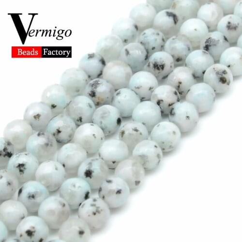Natural Faceted Blue Spot Stone Beads Minerals Loose Beads For Jewelry Making Diy Bracelet Spacer Beads 4 6 8 10mm 15inches