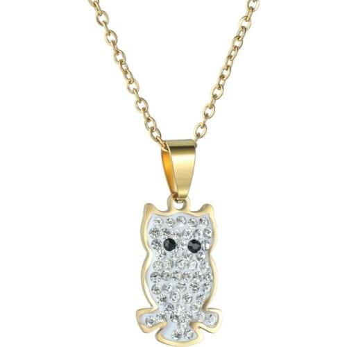 NEW Women Sweater Chain Necklace Owl Design Rhinestones Crystal Pendant Necklaces Jewelry Clothing Accessories Drop Shipping