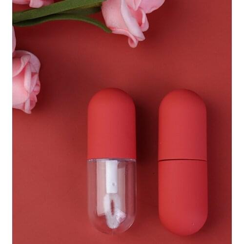 New Portable Mini Capsule Tube Transparent Gloss Lip Tube Red Tube Bottles Tools Glaze Refillable Lip Bottle Wholesale