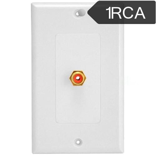 Single 1 RCA Female Socket Outlet Wall Plate Audio Sub Woofer Composite Coupler ABS