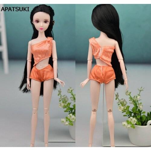 Orange Doll Accessories Handmade Bikini Top Pant Swimwear Clothes For Barbie Clothes Sexy Swimsuit For 1/6 BJD Dolls