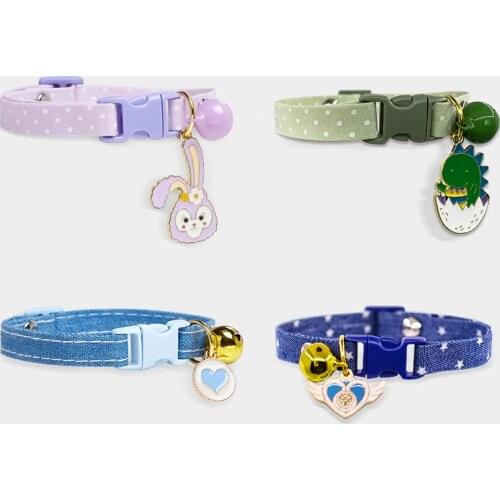 Cartoon Pendant Design Cat Collar Bell Cute Puppy Kitten Collar Jewelry Adjustable Necklace Accessories for Small Dogs Birthday