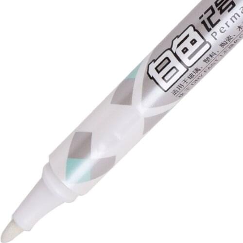 1X White Oil-Ink Mark Pens Permanent Marker Highlight Liner Sketch Pen Stationery White Paint Marker Gel Pen Art Marker Supplies