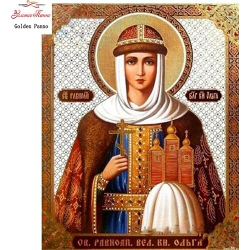 Golden Panno 5d Diy Cross Stitch Religion Icon of Leader Diamond Mosaic true religious men diamond embroidery rhinestone09