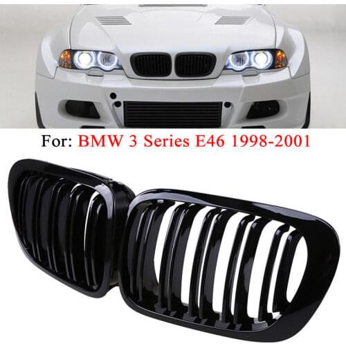 Left & Right Front Kidney Grill Grilles For BMW E46 2Door 3 Serie M3 98-01 Coupe
