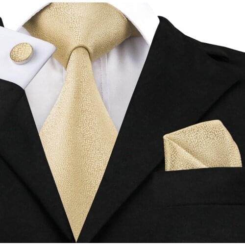 SN-1116 Golden Tie Snow Novelty Pattern Tie Hanky Cufflinks Sets Mens Silk Ties for men Formal Wedding Party Freeshipping