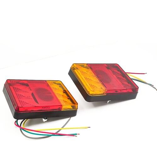 Turn Signal Indicator 26 LEDs Tail Light Trailer Truck Caravan Taillight 1 Pair Rear Reverse Brake Stop Lamp Number Plate Light