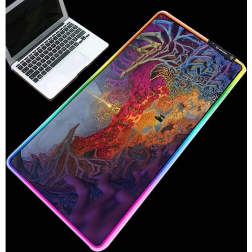 XGZ Exquisite RGB large-size mouse pad as a table mat with a different world pattern, high-quality rubber non-slip keyboard pad