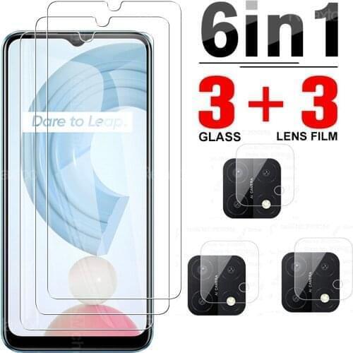 6 in 1 Tempered Glass For Realmy C21 C15 C11 Camera Glass Screen Protector On Realme C 21 15 11 2021 HD Protective Cover Film