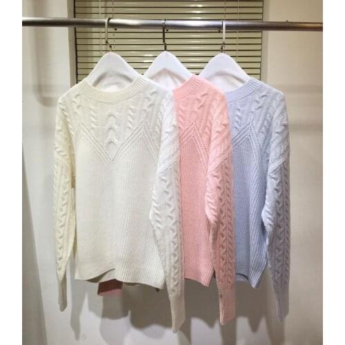 2020 Autumn Winter Runway Women Pullover Knitting Sweaters Fashion O-Neck Long Sleeve Ladies Cashmere Jumper