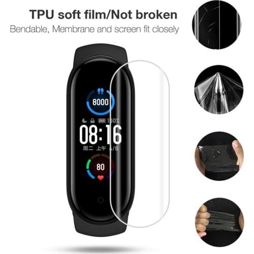 1/2/5/10Pcs For Xiaomi Mi Band 5 Protection Film Screen Protector for mi band 5 Protective Full Cover Miband 5 Films 2 Styles