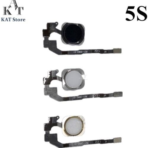 1PCS Home Button with Flex Cable for 5S 5SE Complete Assembly black/white/gold Replacement Parts