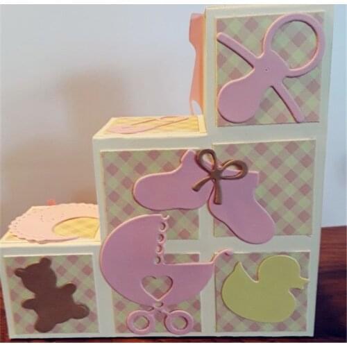 12pcs/set Customized New Baby Set Metal Die Cuts Cutting Dies For DIY Scrapbooking Embossing Paper Cards Decorative Crafts