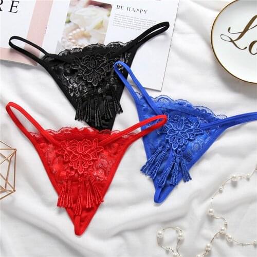 5pcs/lot Sexy women Panties beading thongs female Underwear sex girl G-strings pearl briefs hotsale bragas drop shipping 2198p5