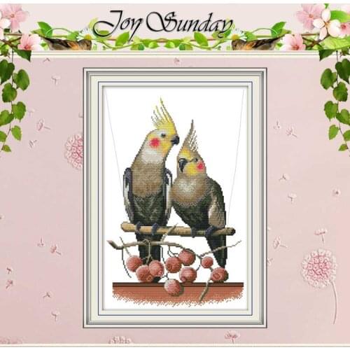 Two parrots counted Cross Stitch 11CT 14CT Cross Stitch Set Wholesale DIY nimals Cross-stitch Kit Embroidery Needlework
