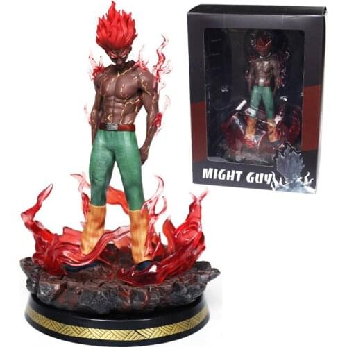 30cm Naruto Shippuden GK Action Figure Anime Might Guy Eight Inner Gates Model Eyes Can Light Up PVC Statue Collectible Toy
