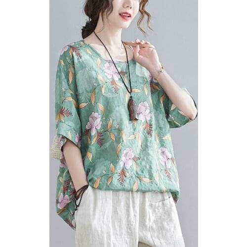 Batwing Sleeve Oversized T Shirt Loose Womens Top Thin Soft Cotton Cozy Summer T shirts Print Floral Vintage Tshirt Tees Shirts