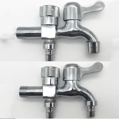 G1/2 Zinc Alloy Dual-use Washing Machine Faucet Multi-function One Into Two Three-way Faucet Mop Pool Single Cold Water Tap