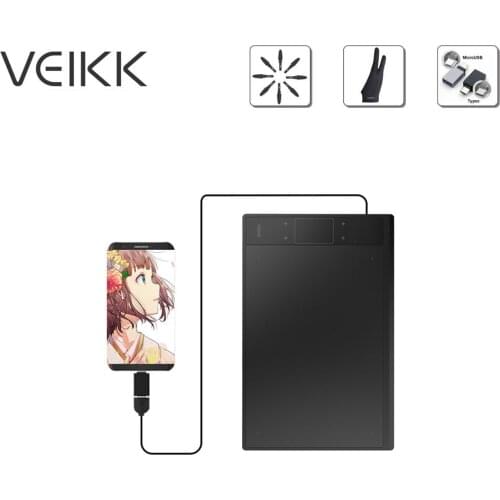 VEIKK A30 10x6 Inch Graphics Drawing Tablet For Drawing OSU Online Education Support Android Phone