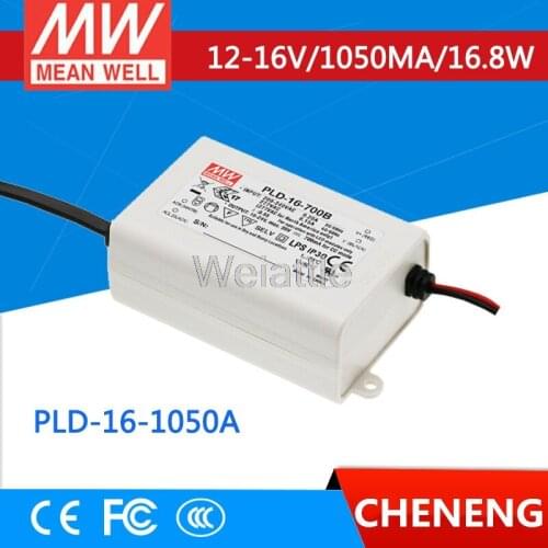 MEAN WELL original PLD-16-1050A 16V 1050mA meanwell PLD-16 16V 16.8W Single Output LED Switching Power Supply