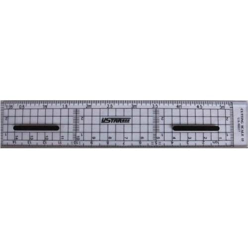USTAR UA-90037 3-in-1 Mosaic Metal Edge Multi-function Ruler,1/35 Scale/15CM Metric System/Scorelines