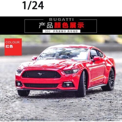 Welly Diecast 1:24 Scale Ford Mustang Car Model Simulation Alloy Mold Cars Static Ornaments Adult Collection Toys for Boys