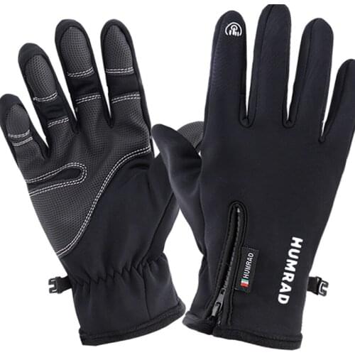 RIVERSIDE Autumn Winter Men Fishing Gloves Touch Cold Waterproof Windproof Gloves Outdoor Sports Warm Thermal Fleece Gloves