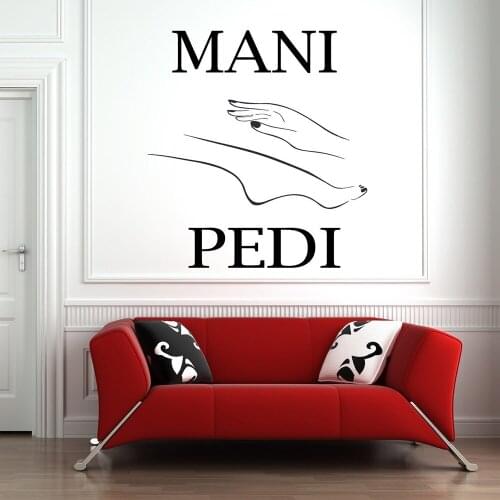 Nail Shop Wall Decal Manicure Pedicure Window Sticker for Nail Salon Wall Decor Vinyl Removable Nail Shop Decoration Mural X492