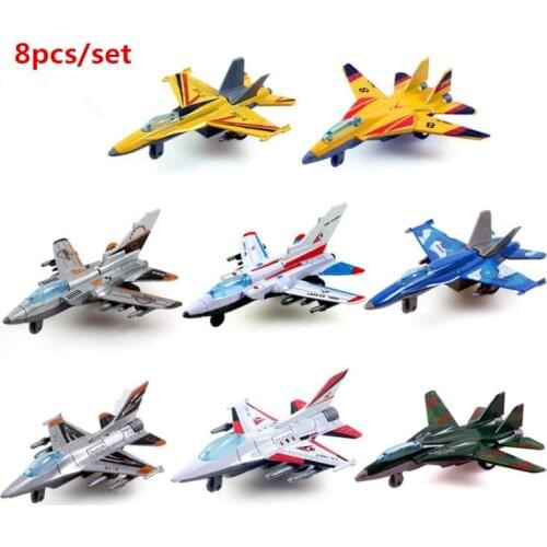 New 8pcs/set Mini Pull Back Aircraft Models Toys Metal Alloy Plane Toy Favorites Kids Education for Children Aircraft Model