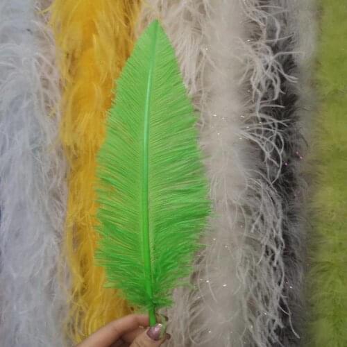 Wholesale 100pcs Beautiful Fruit Green Natural Ostrich Feathers 20-22 inch/50-55 cm For DIY Jewelry Craft Making Decoration