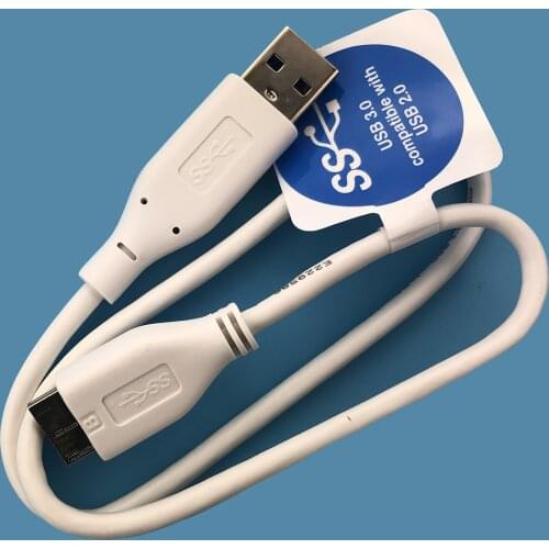 Genuine USB 3.0 to Micro USB 3.0 HDD drive cable for WD My Passport triple-shielded 45CM in white