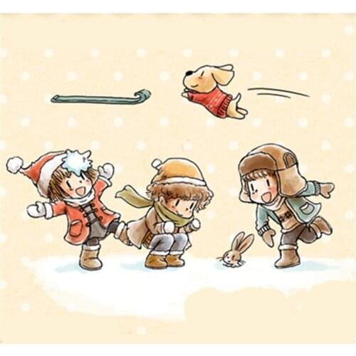 Transparent Clear Stamps Diy Cartoon Girl and boy