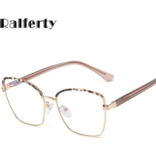 Ralferty 2021 Square Womens Eyeglasses Frames lunette Blue Light Blocking Glasses Myopia Optic Frame monturas de lentes mujer