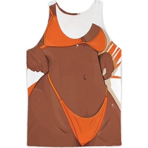REAL American SIZE Melanin Beauty fashion 3D Sublimation Print Tank top - plus size 4XL 5xl 6XL