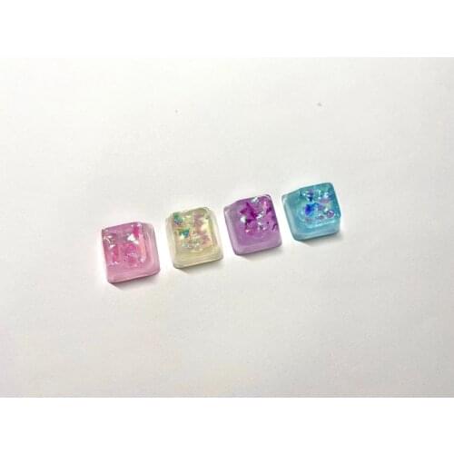 Handmade Resin Light Transmission Keycaps for Mechanical Keyboard Cherry Profile Key Cap R4 Height