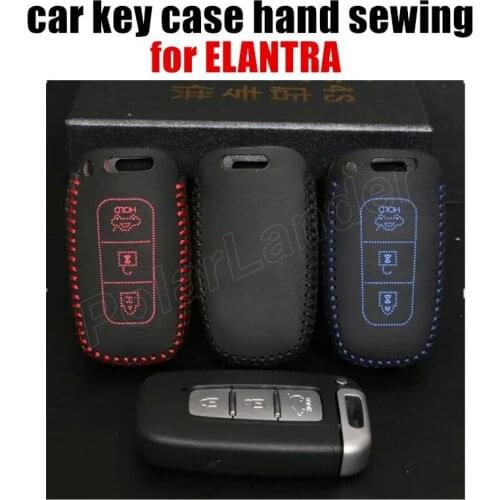 Only Red great quality Car key cover car key case Hand sewing car styling Genuine leather fit for HYUDNAI ELANTRA