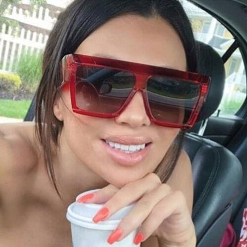 Veshion Oversized Square Sunglasses Men Women Fashion Shades UV400 Vintage Glasses