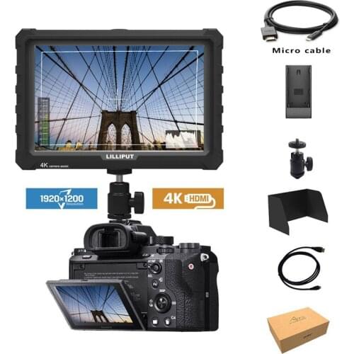 LILLIPUT A7S 7 inch 1920x1200 HD IPS Screen 500cd/m2 Camera Field Monitor 4K HDMI Input Output Video for DSLR Mirrorless Camera